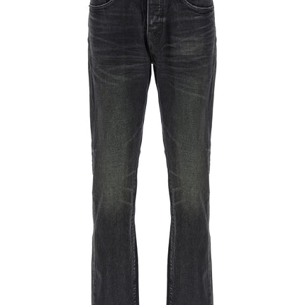PURPLE Black Cotton Straight-Leg Jeans