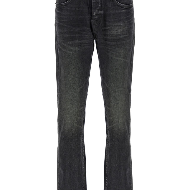 PURPLE Black Cotton Straight-Leg Jeans