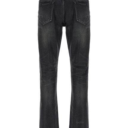 PURPLE Black Cotton Straight-Leg Jeans