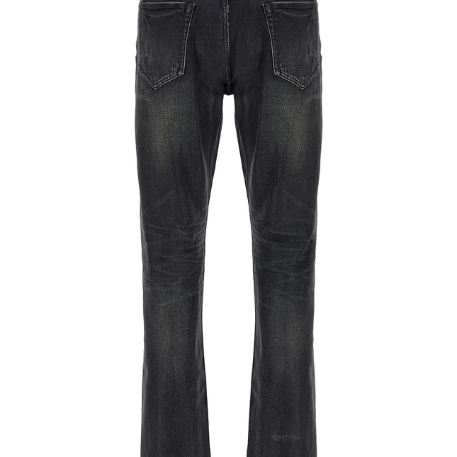 PURPLE Black Cotton Straight-Leg Jeans