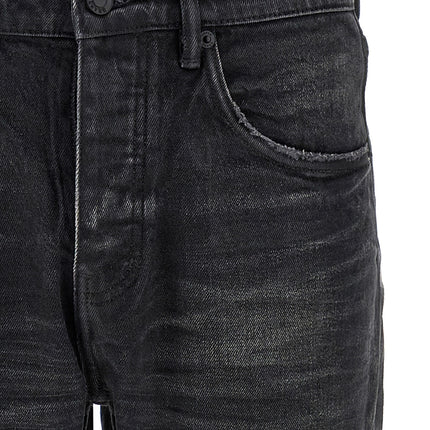 PURPLE Black Cotton Straight-Leg Jeans