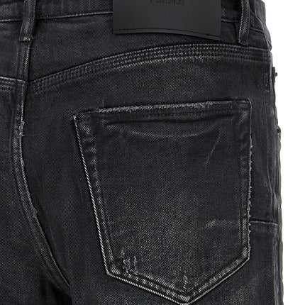 PURPLE Black Cotton Straight-Leg Jeans