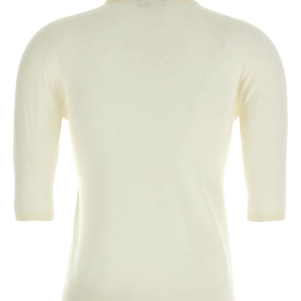 Max Mara White Virgin Wool Cardigan