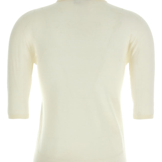 Max Mara White Virgin Wool Cardigan