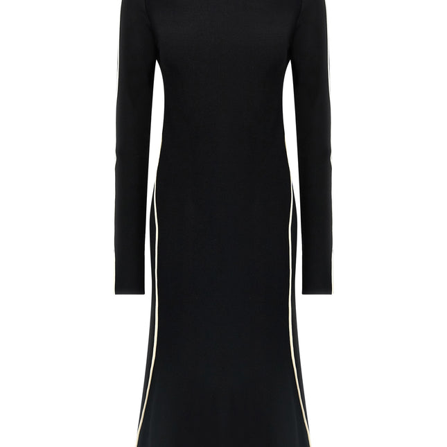 Sportmax Bicolor Viscose Midi Dress