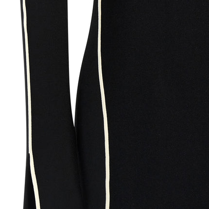 Sportmax Bicolor Viscose Midi Dress