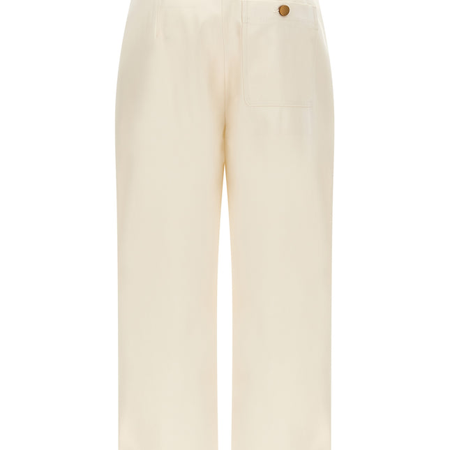 Max Mara White Cotton Casual Pants