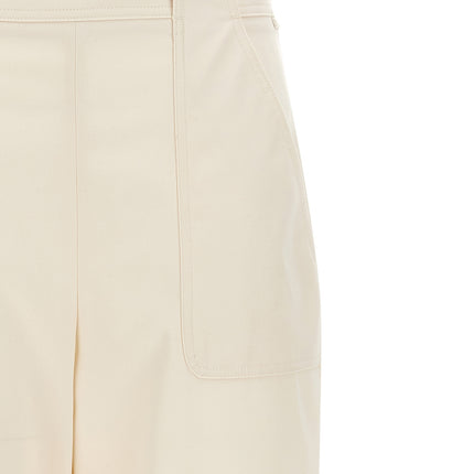 Max Mara White Cotton Casual Pants