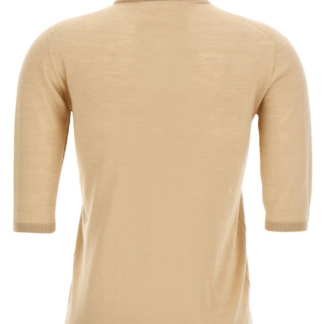 Max Mara Beige Virgin Wool Cardigan