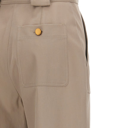 Max Mara Beige Cotton Casual Pants