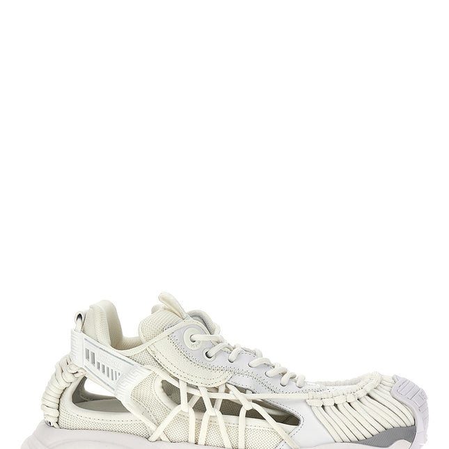 Versace White Calfskin Athletic Sneakers
