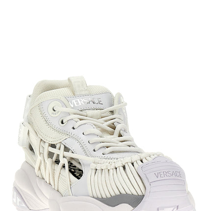 Versace White Calfskin Athletic Sneakers