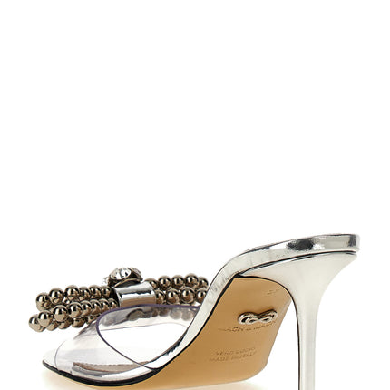 MACH & MACH Silver Pvc Stiletto Heel Sandals