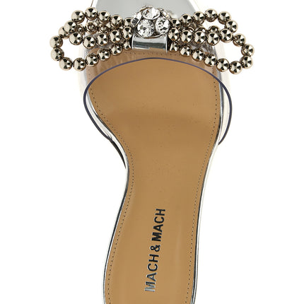 MACH & MACH Silver Pvc Stiletto Heel Sandals