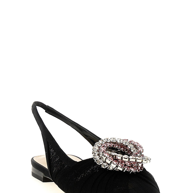 MACH & MACH Black Polyamide Ballet Flats
