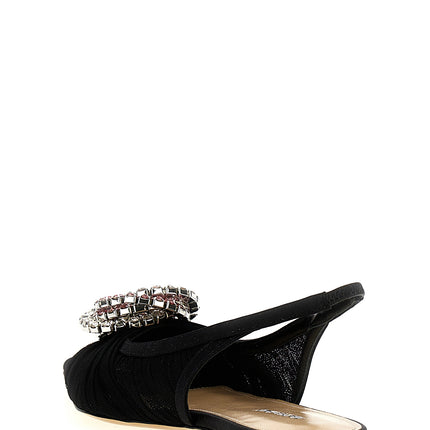MACH & MACH Black Polyamide Ballet Flats