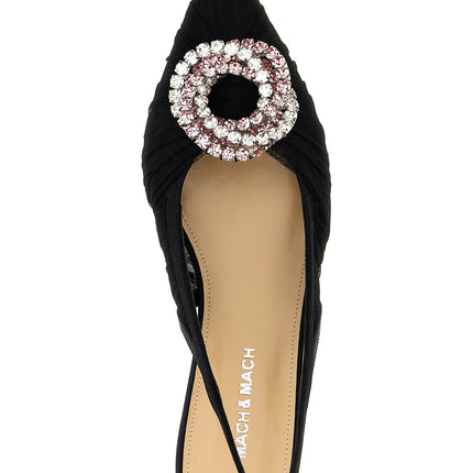 MACH & MACH Black Polyamide Ballet Flats