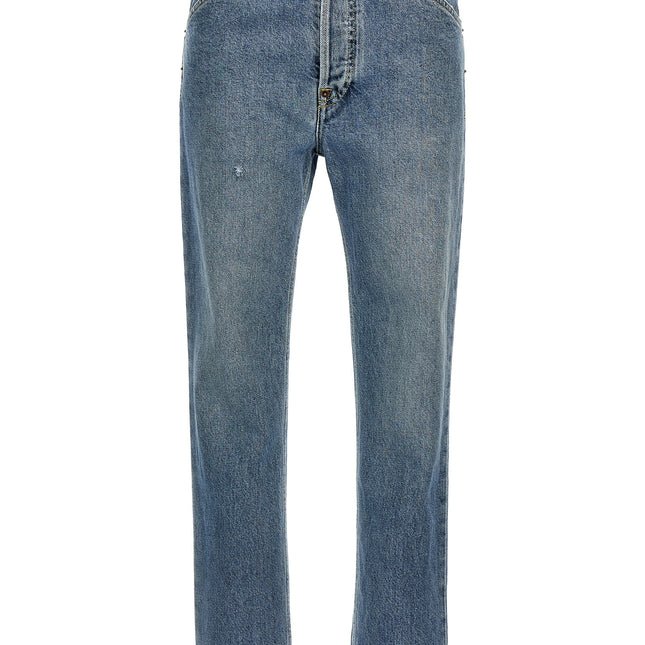 Moschino Blue Cotton Straight-Leg Jeans