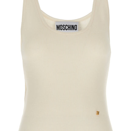 Moschino White Virgin Wool Sleeveles T-Shirt