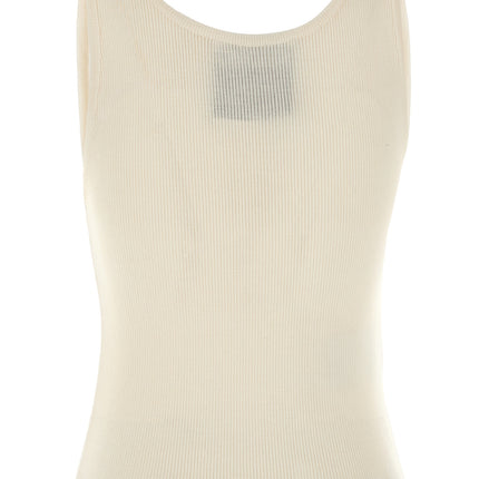 Moschino White Virgin Wool Sleeveles T-Shirt