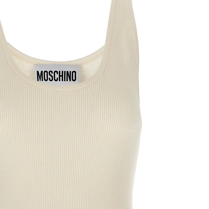 Moschino White Virgin Wool Sleeveles T-Shirt