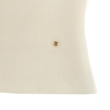 Moschino White Virgin Wool Sleeveles T-Shirt
