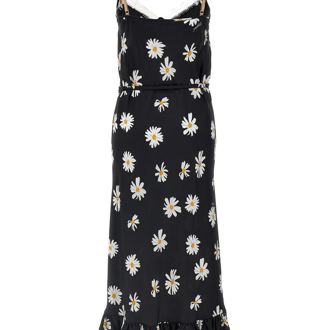 Moschino Black Silk Midi Dress