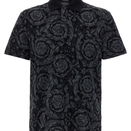Versace Gray Cotton Polo Shirt