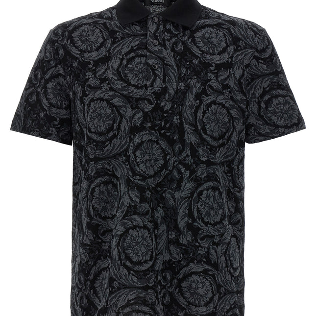 Versace Gray Cotton Polo Shirt