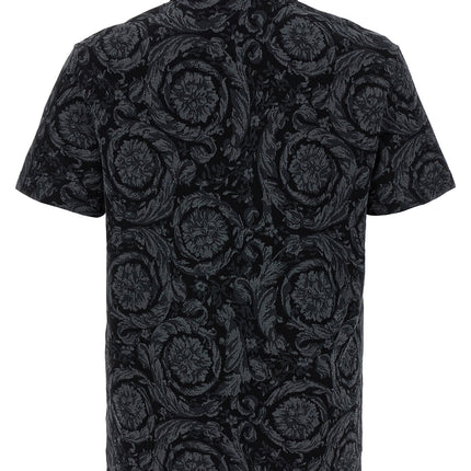 Versace Gray Cotton Polo Shirt