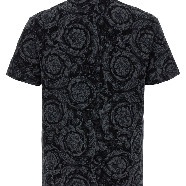 Versace Gray Cotton Polo Shirt