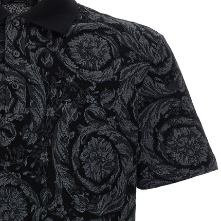 Versace Gray Cotton Polo Shirt