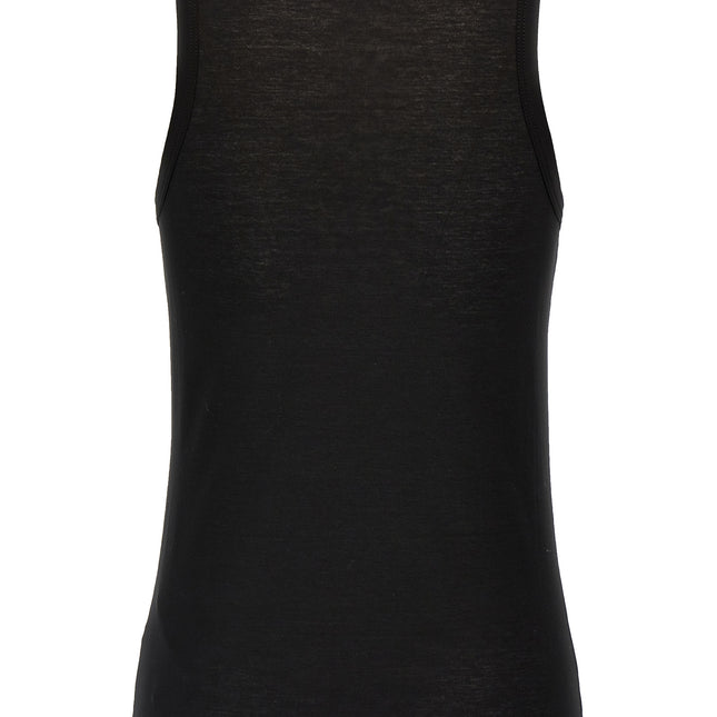 Jil Sander Black Cotton Sleeveles T-Shirt