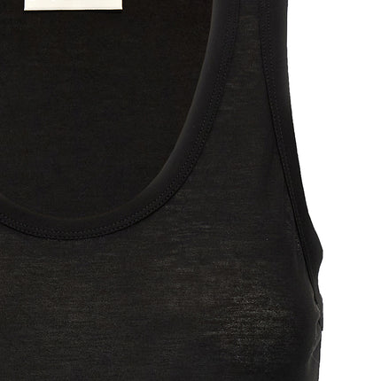 Jil Sander Black Cotton Sleeveles T-Shirt