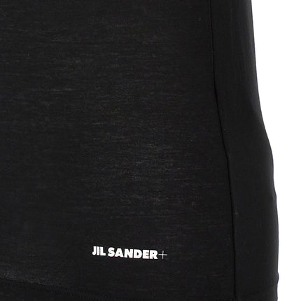 Jil Sander Black Cotton Sleeveles T-Shirt