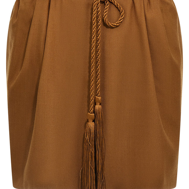 Max Mara Brown Virgin Wool Long Skirt