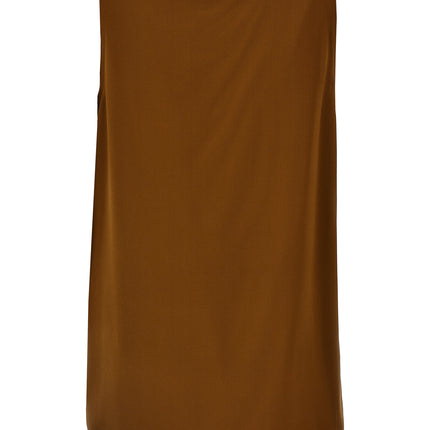 Max Mara Brown Silk Sleeveles T-Shirt