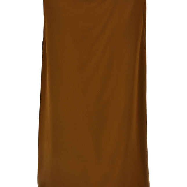 Max Mara Brown Silk Sleeveles T-Shirt