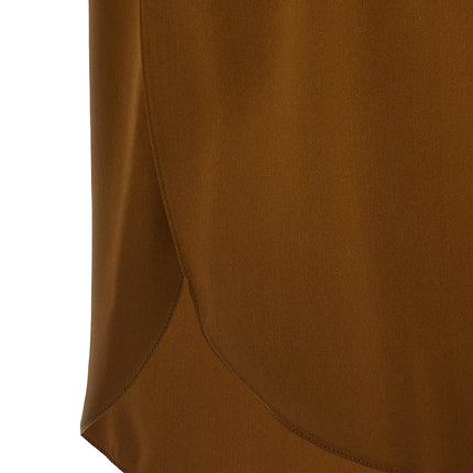 Max Mara Brown Silk Sleeveles T-Shirt