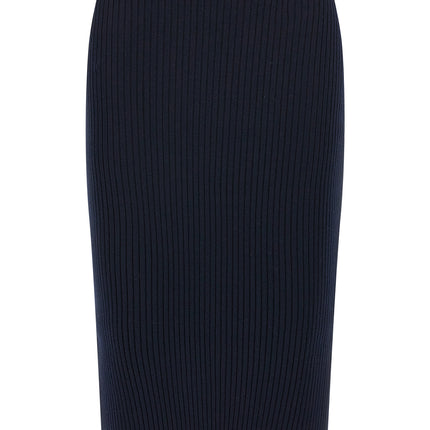 Courrèges Blue Viscose Midi Skirt