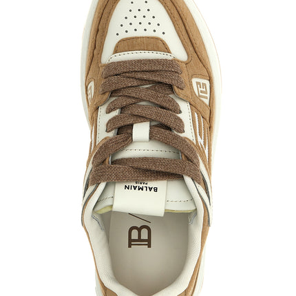 Balmain Beige Polyester Low Top Sneakers