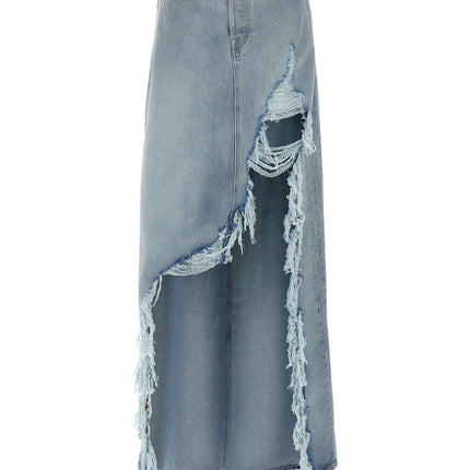 Vetements Blue Cotton Mini Skirt
