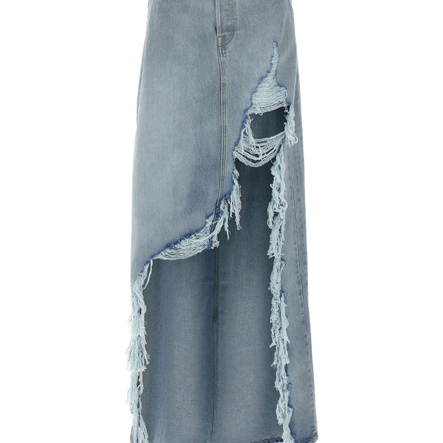 Vetements Blue Cotton Mini Skirt