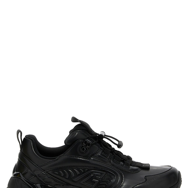 Balmain Black Nylon Athletic Sneakers