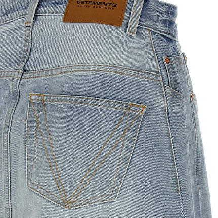 Vetements Blue Cotton Mini Skirt