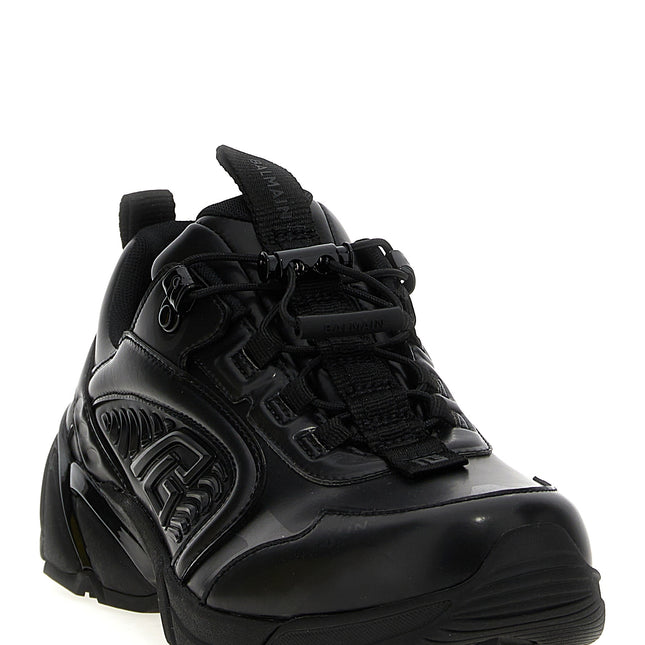 Balmain Black Nylon Athletic Sneakers