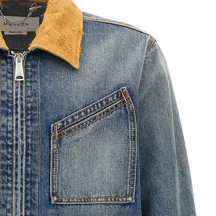 Alexander McQueen Blue Cotton Denim Jacket
