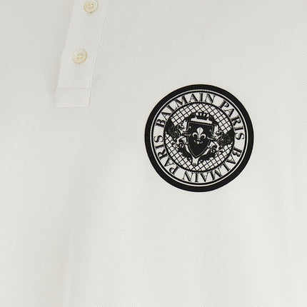 Balmain Bicolor Cotton Polo Shirt