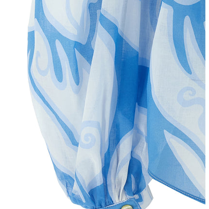 Etro Blue Cotton Blouse