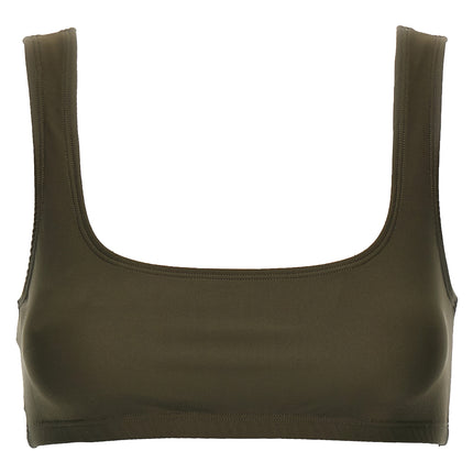 The Andamane Brown Polyamide Tank Tops